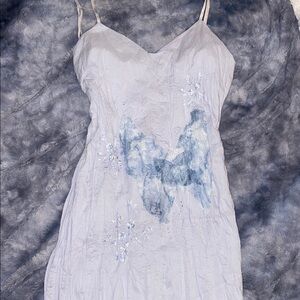 Deadstock Y2K beaded Light Blue Midi Dress